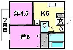コーポ・リーナ 2Kの間取図画像