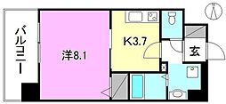 アステリア萱町 1Kの間取図画像