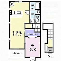クレールMK 1LDKの間取図画像