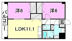 リバーサイドマンション 2LDKの間取図画像