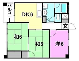 ピュアヒルズコート 3DKの間取図画像