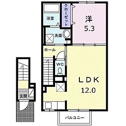 ジャルダン II 1LDKの間取図画像