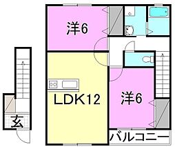 ルミナス大同 2LDKの間取図画像