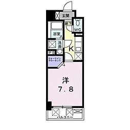 ルーベル中村 1Kの間取図画像