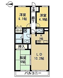 ダイアパレス医学町 3LDKの間取図画像