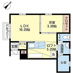 ルーナ 1LDKの間取図画像