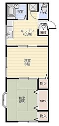 コーポラス和 2Kの間取図画像
