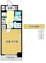 柾木マンションウェスト 1Kの間取図画像