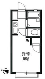 プリムローズハット 1階ワンルームの間取り