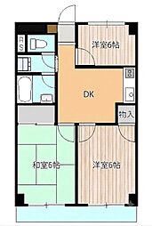 東松山マンション 3DKの間取図画像