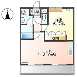 プランドール 1LDKの間取図画像