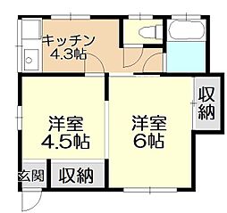 ホワイトヘリテージ 2Kの間取図画像