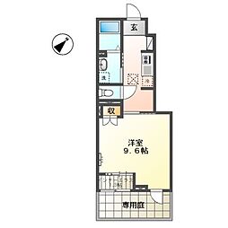 クレバーパレス 1Kの間取図画像
