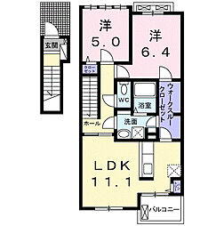 Ｍａｉｓｏｎ　Ｄｙｌｕｓ　II 2階2LDKの間取り