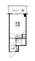 リバービューハイツ ワンルームの間取図画像