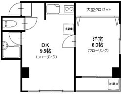 ベルツリーS.T.K 1DKの間取図画像