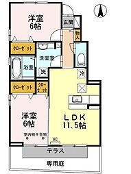 サルーチェA 2LDKの間取図画像