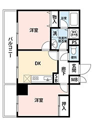 ライオンズマンション日本橋 2LDKの間取図画像