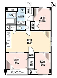 サンビューハイツ南青山 3LDKの間取図画像