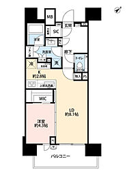 ブランズ芝浦 1LDKの間取図画像