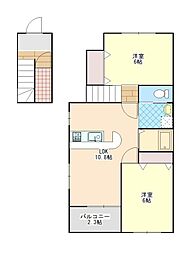 ヒルズ大塚 2LDKの間取図画像