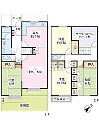 パークシティタウンハウス弁天F棟 4SLDKの間取り