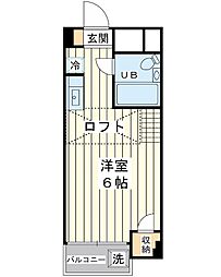 カーサ香取 3階ワンルームの間取り