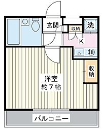 ジュネパレス浦安第4 1Kの間取図画像