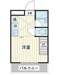 ペアハウス浦安 1Kの間取図画像