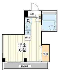 オーガスタ14 ワンルームの間取図画像