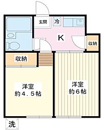 空色館 2Kの間取図画像