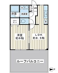 マルヨシハイツ 1LDKの間取図画像