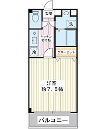 プラザ・グレイス 1Kの間取図画像
