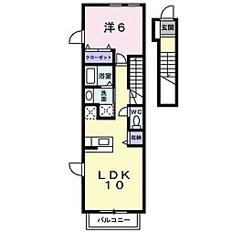 セントレージ今之浦 1LDKの間取図画像