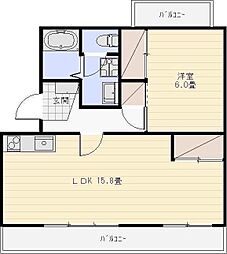 ラ・フォーレ向平 1LDKの間取図画像