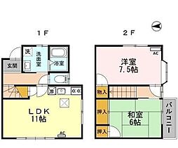 テラスハウス高橋 2LDKの間取図画像