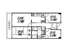 サンコーポ蜆塚 3LDKの間取図画像
