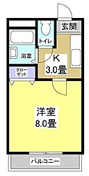 ハイツ・アミーゴ 1Kの間取図画像