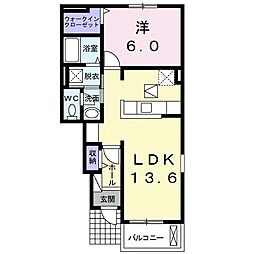 ブライトガーデン茜2 1LDKの間取図画像