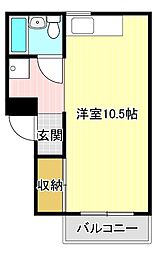 城北タテピア ワンルームの間取図画像