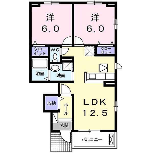 ラ・ルーチェ 105｜静岡県浜松市中央区和合町(賃貸アパート2LDK・1階・55.23㎡)の写真 その2