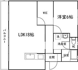 アールベロ 1LDKの間取図画像
