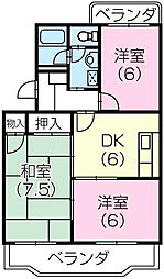 アドラシオン 3DKの間取図画像
