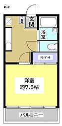 ロイヤル中泉 1Kの間取図画像