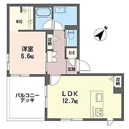 モーンストローレ 1LDKの間取図画像