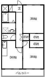 十王マンション 2DKの間取図画像