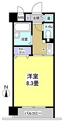 ブライティ助信 1Kの間取図画像