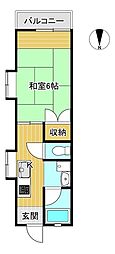 アパート 1Kの間取図画像