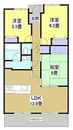 イトーピア中沢グリーンアベニュー 3LDKの間取図画像
