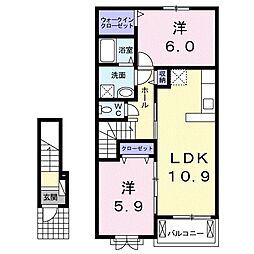 アメヤMR2 2LDKの間取図画像